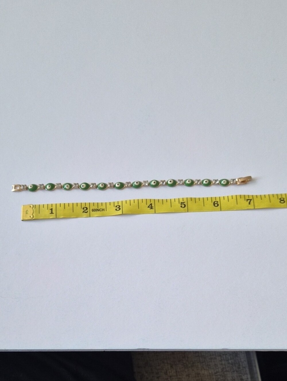 Green Evil Eye Tennis Bracelet - Unbranded Gold-Tone